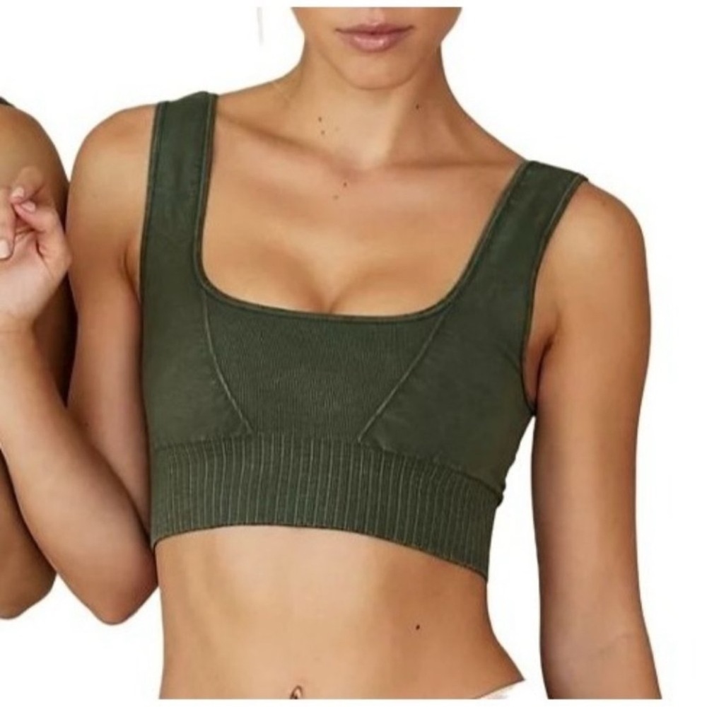 FP Movement Good Karma Square Neck Dark Green Sports Bra